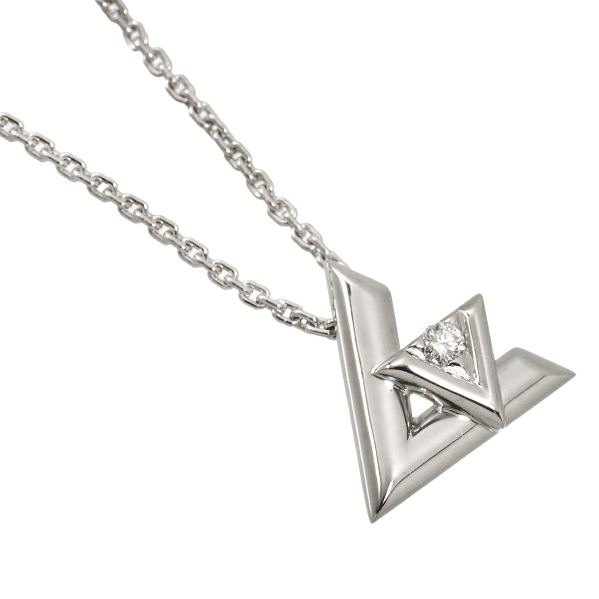 LV Diamond PM Necklace 18K White  Gold 750