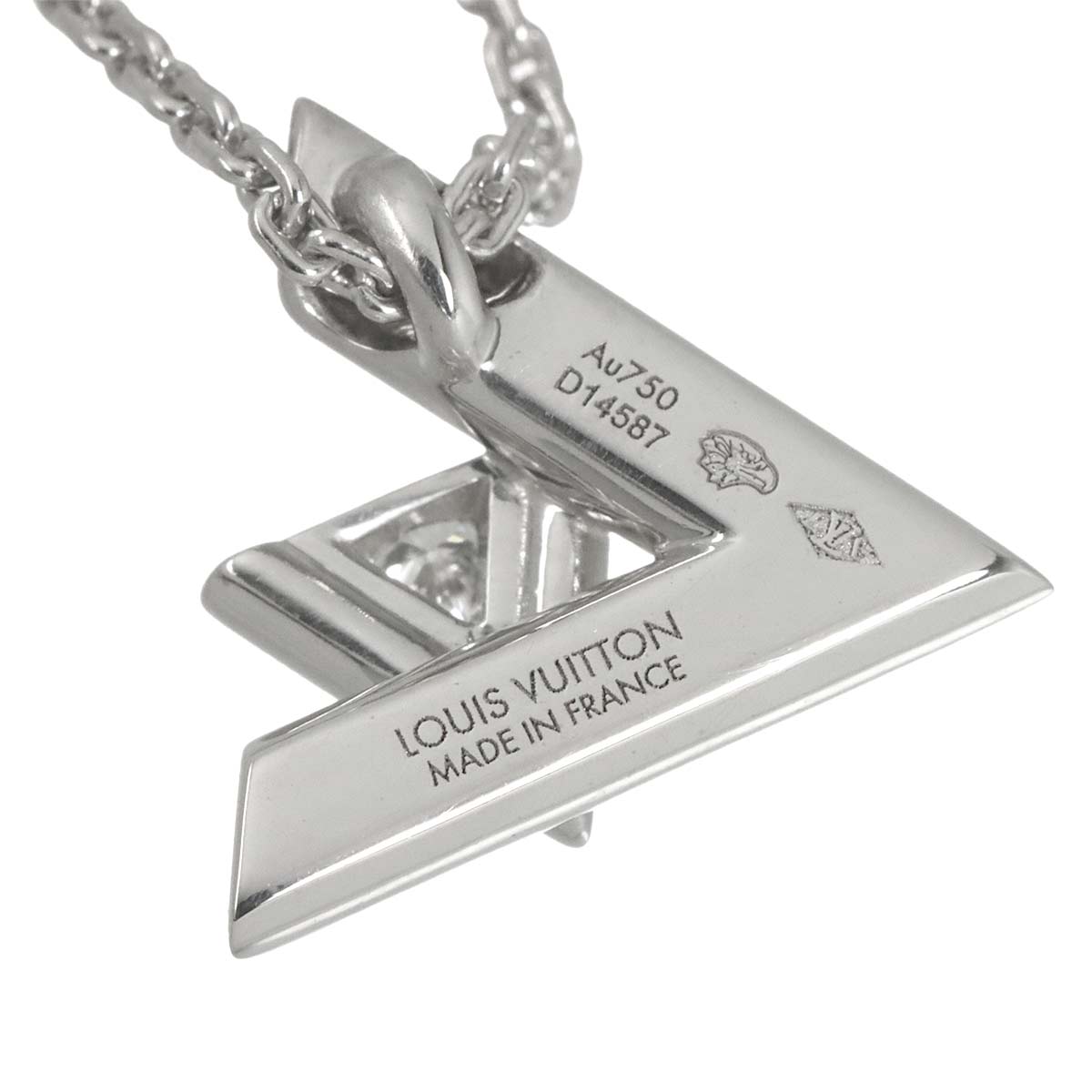 LV Diamond PM Necklace 18K White  Gold 750