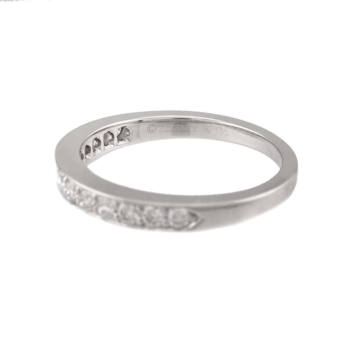 Half Diamond Ring Diamond Platinum Size4.5(US)