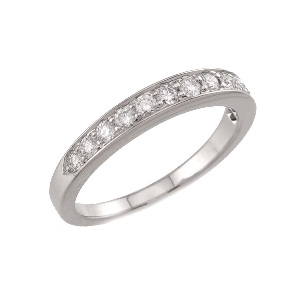 Half Diamond Ring Diamond Platinum Size4.5(US)