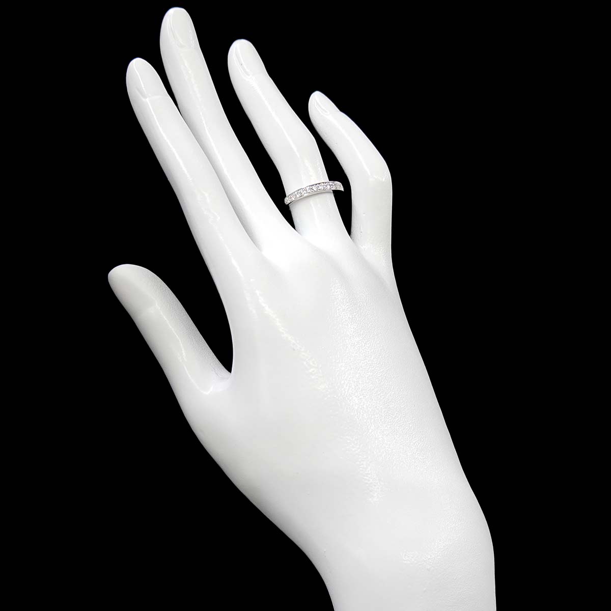 Half Diamond Ring Diamond Platinum Size4.5(US)