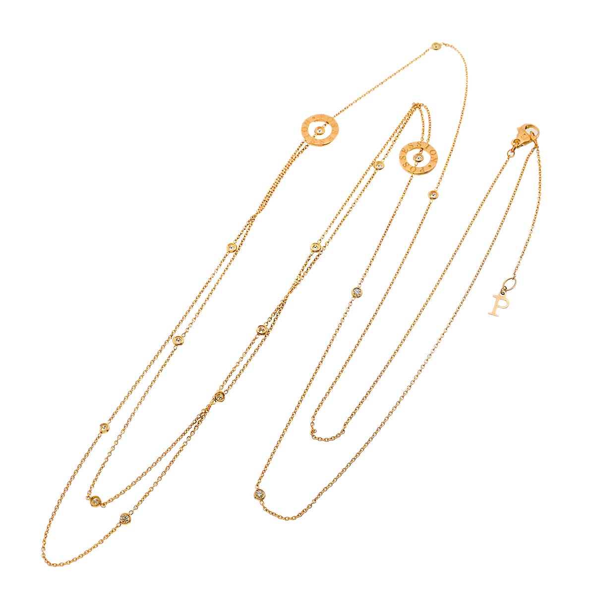 Possession Diamond Long Necklace 18K Pink Gold 750