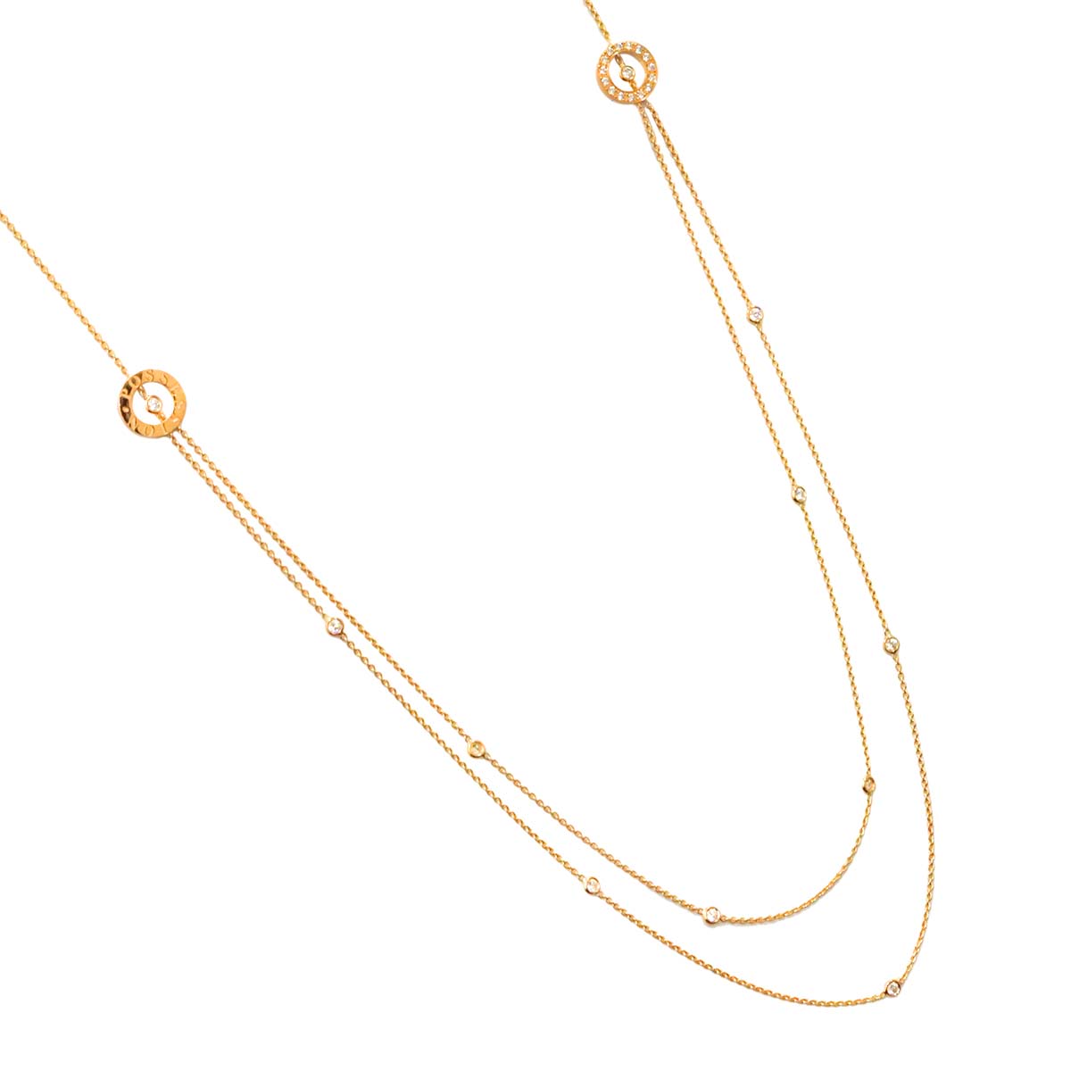 Possession Diamond Long Necklace 18K Pink Gold 750
