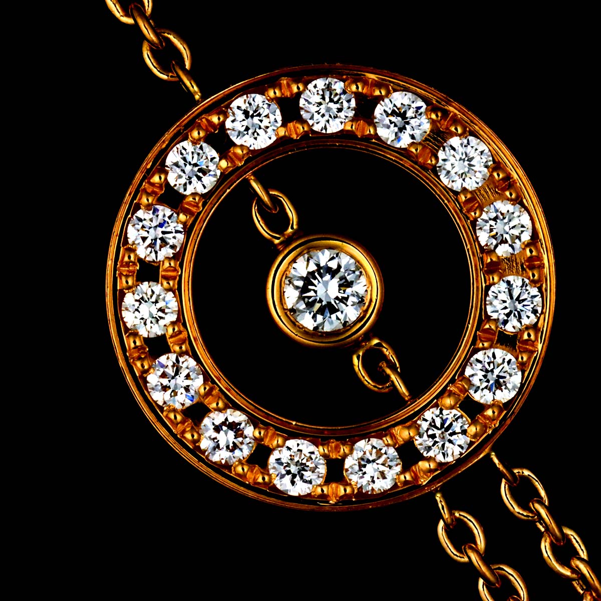 Possession Diamond Long Necklace 18K Pink Gold 750