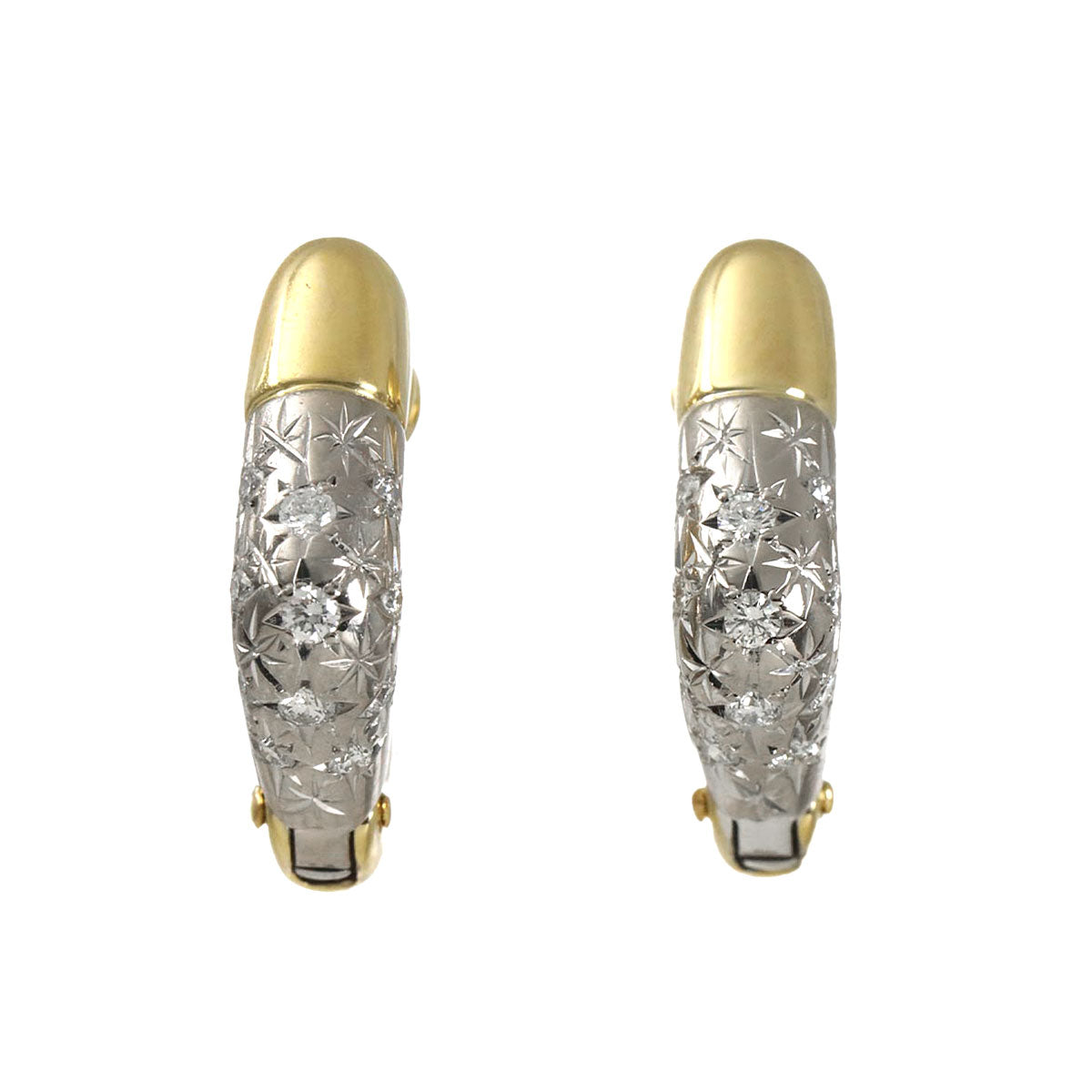 Diamond 0.11ct/0.11ct Earrings Clip on 18K WG YG 750