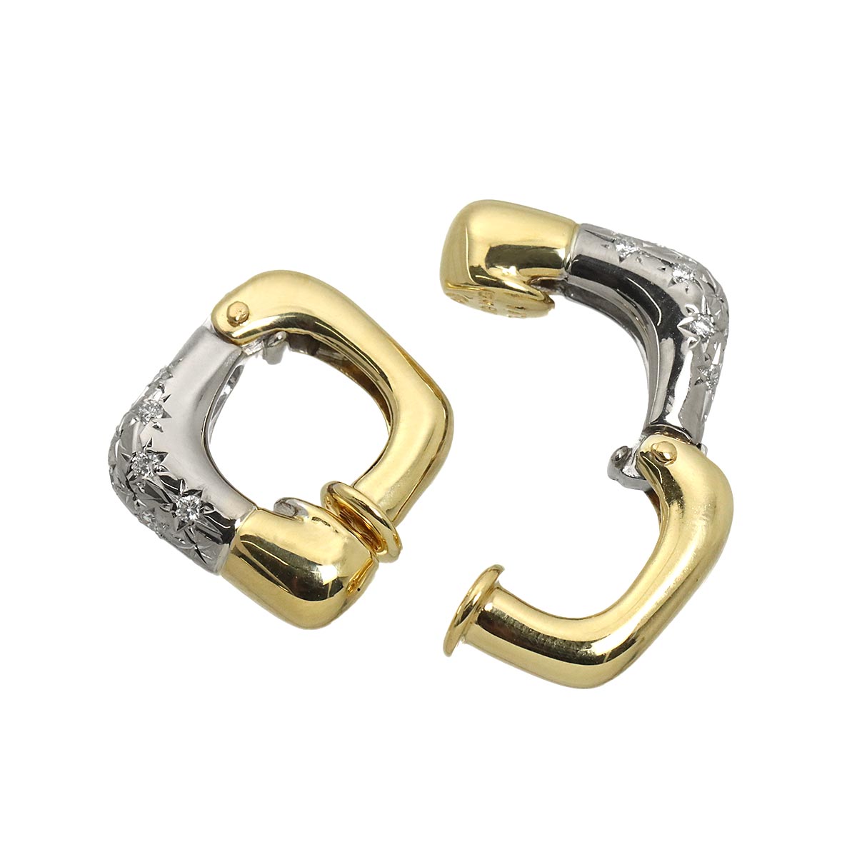Diamond 0.11ct/0.11ct Earrings Clip on 18K WG YG 750