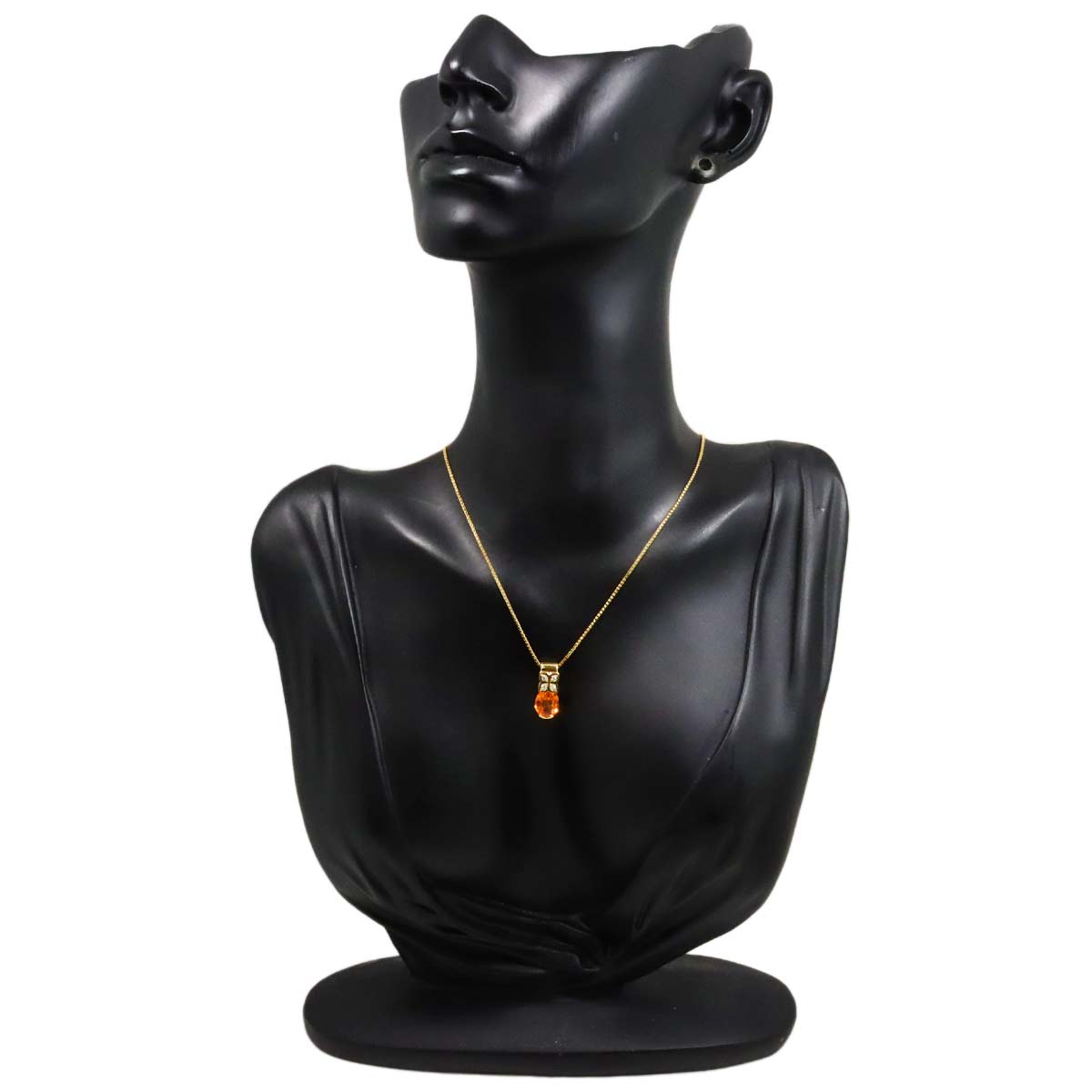Citrine 2.44ct Diamond 0.03ct Necklace K18 YG 750