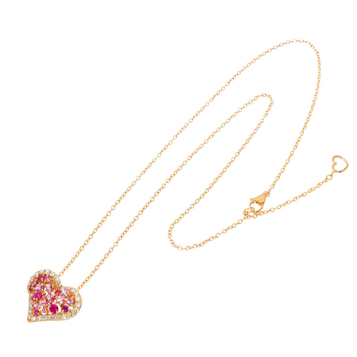 Sapphire 0.68ct Diamond 0.36ct Necklace 18K PG 750
