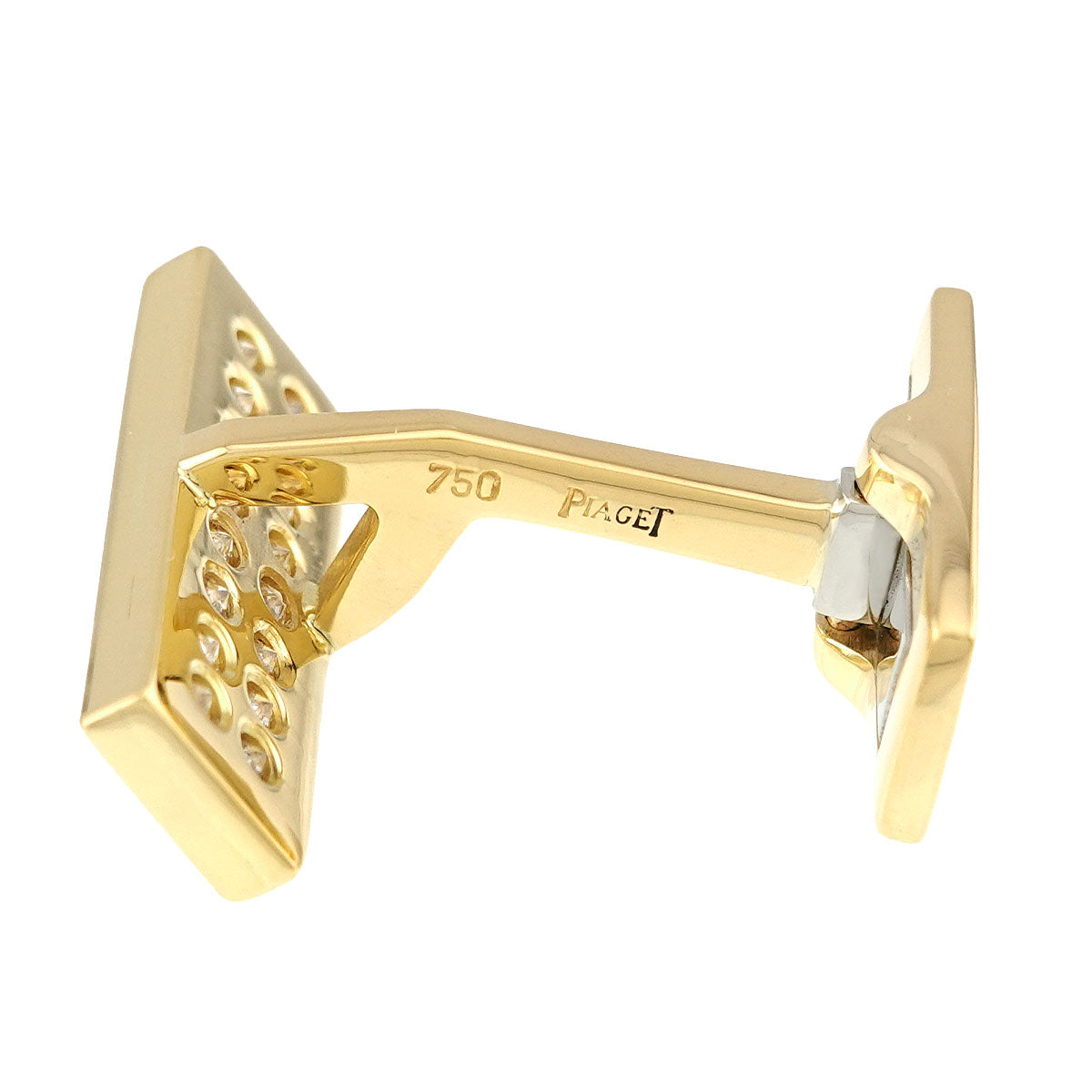 Diamond Cuff Links 18K Yellow Gold 750