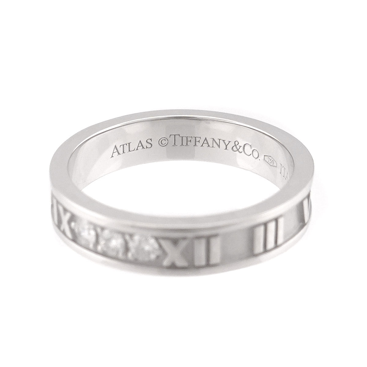 Atlas Diamond Ring 18K White Gold 750 size6-6.25(US)