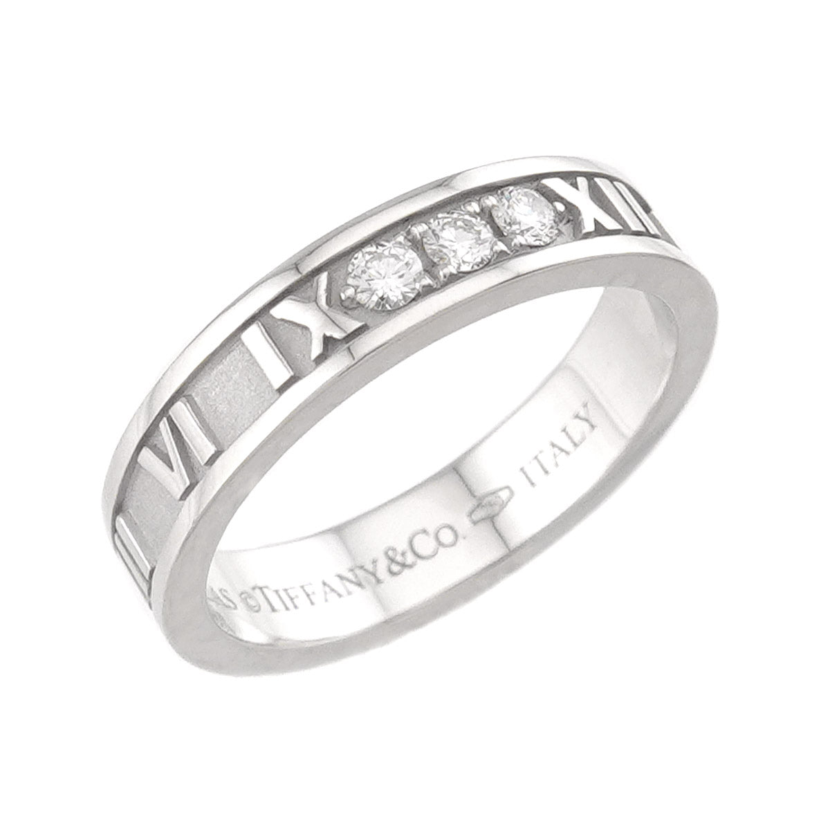 Atlas Diamond Ring 18K White Gold 750 size6-6.25(US)
