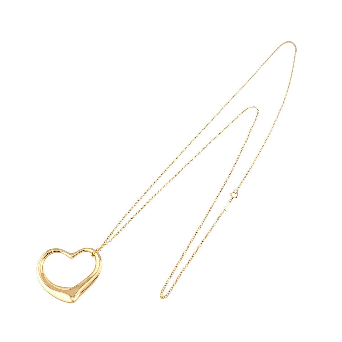Open Heart Long Necklace 18K Yellow Gold 750