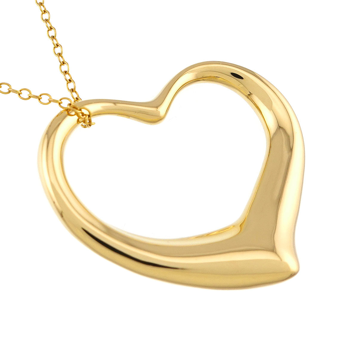 Open Heart Long Necklace 18K Yellow Gold 750