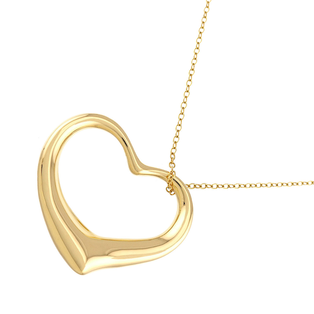 Open Heart Long Necklace 18K Yellow Gold 750