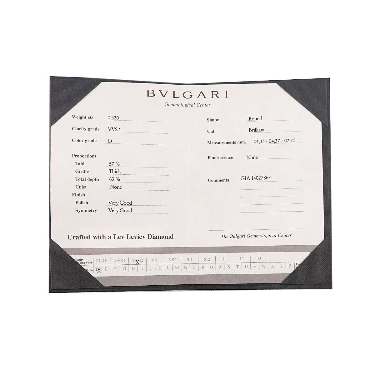 Diamond 0.31ct D/VS1 Ring 18K WG size49 4.75-5(US)