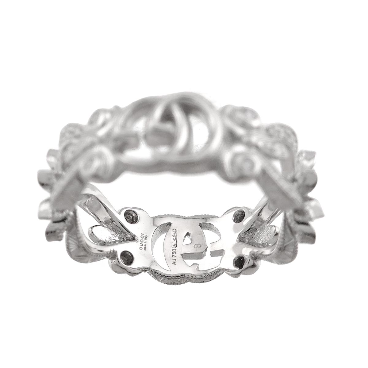 Flora Ring Diamond 18K White Gold 750 Size8 4-4.5(US)