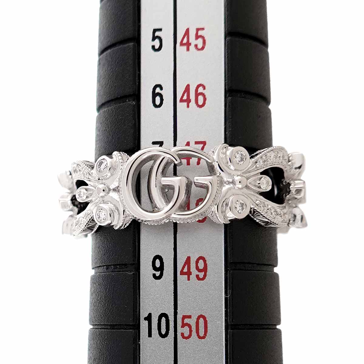 Flora Ring Diamond 18K White Gold 750 Size8 4-4.5(US)
