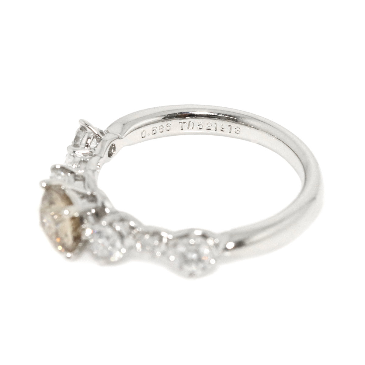 Brown Diamond 0.586ct Diamond 0.55ct Ring Pt Size5.25-5.5(US)