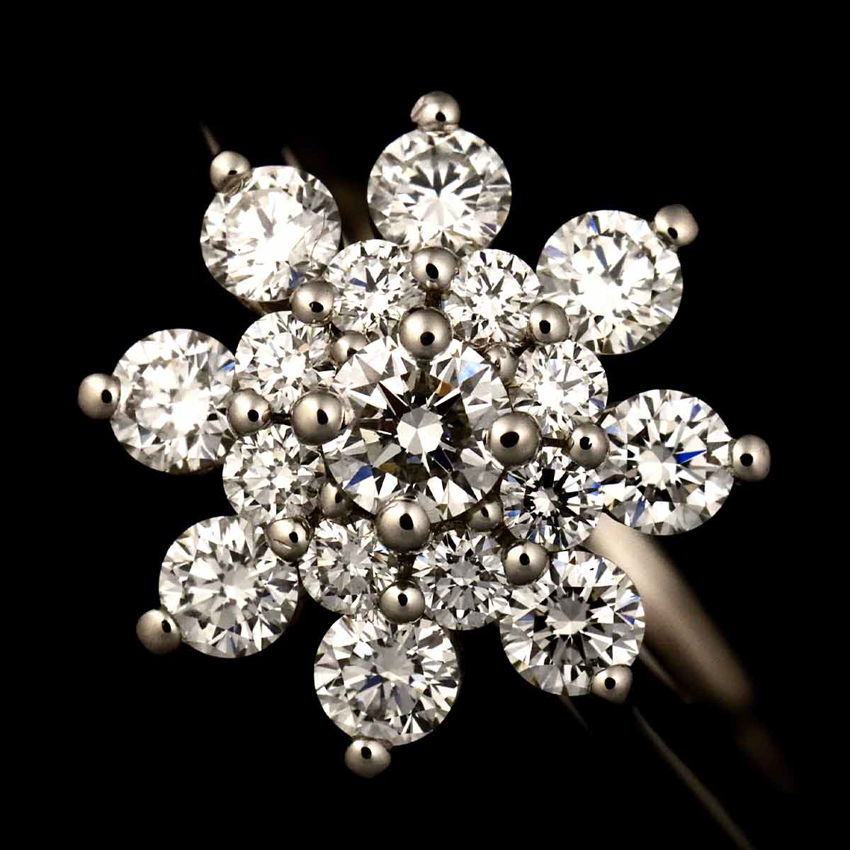 Flower Diamond Ring Platinum size5.25-5.5(US)
