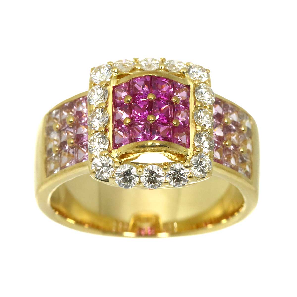 Sapphire 2.04ct Diamond 0.67ct Ring 18K YG 750 Size6.75(US)