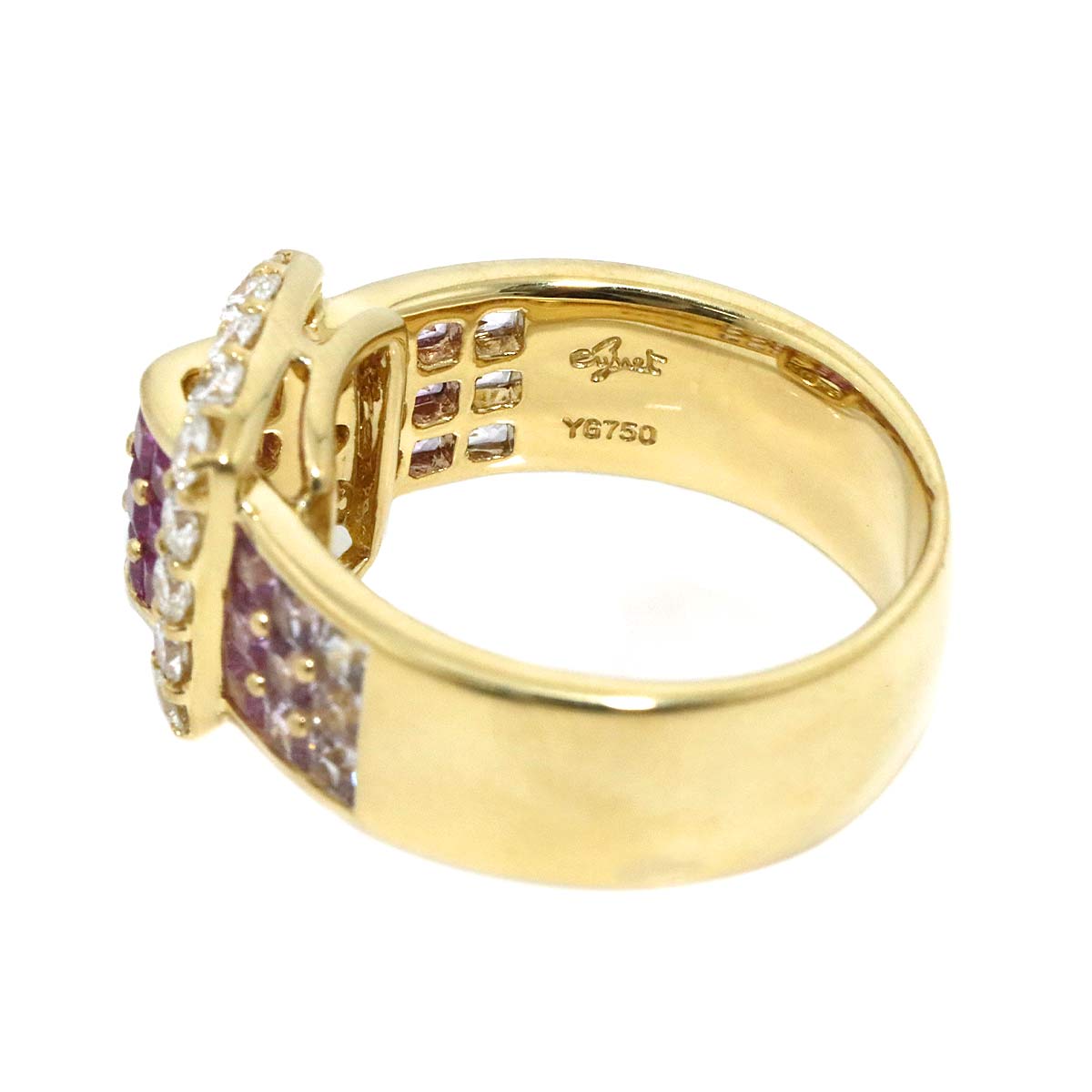 Sapphire 2.04ct Diamond 0.67ct Ring 18K YG 750 Size6.75(US)