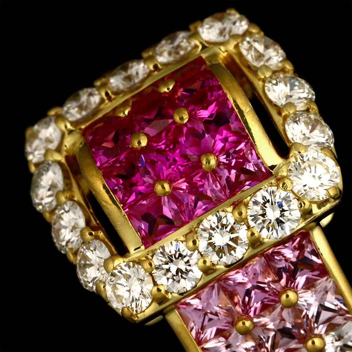 Sapphire 2.04ct Diamond 0.67ct Ring 18K YG 750 Size6.75(US)