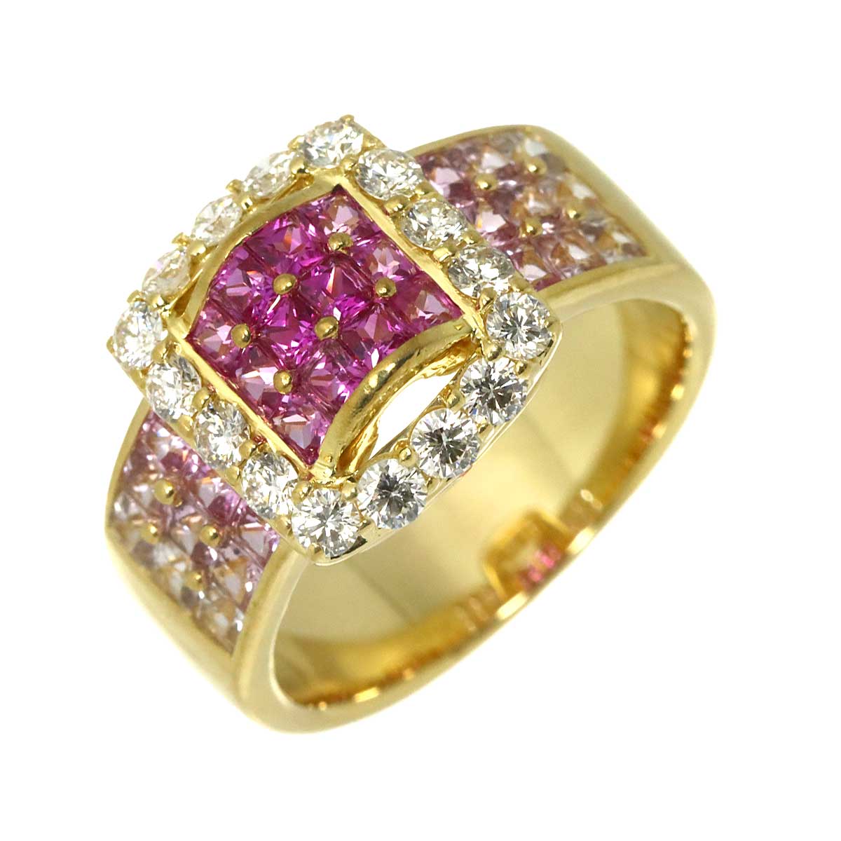Sapphire 2.04ct Diamond 0.67ct Ring 18K YG 750 Size6.75(US)