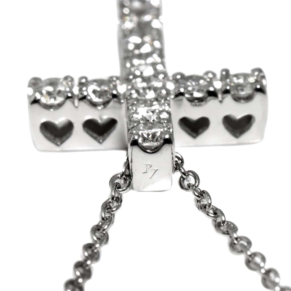 Cross Motif Diamond 0.70ct Necklace 18K White Gold 750