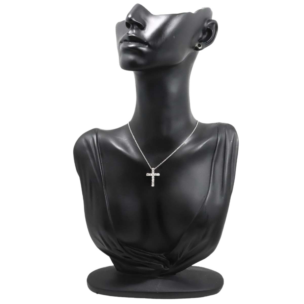 Cross Motif Diamond 0.70ct Necklace 18K White Gold 750