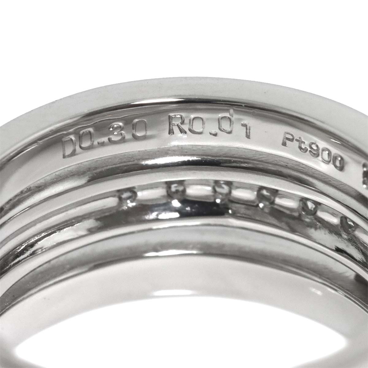 Diamond 0.30ct Ruby 0.01ct Ring Pt Platinum Size6.25-6.5(US)