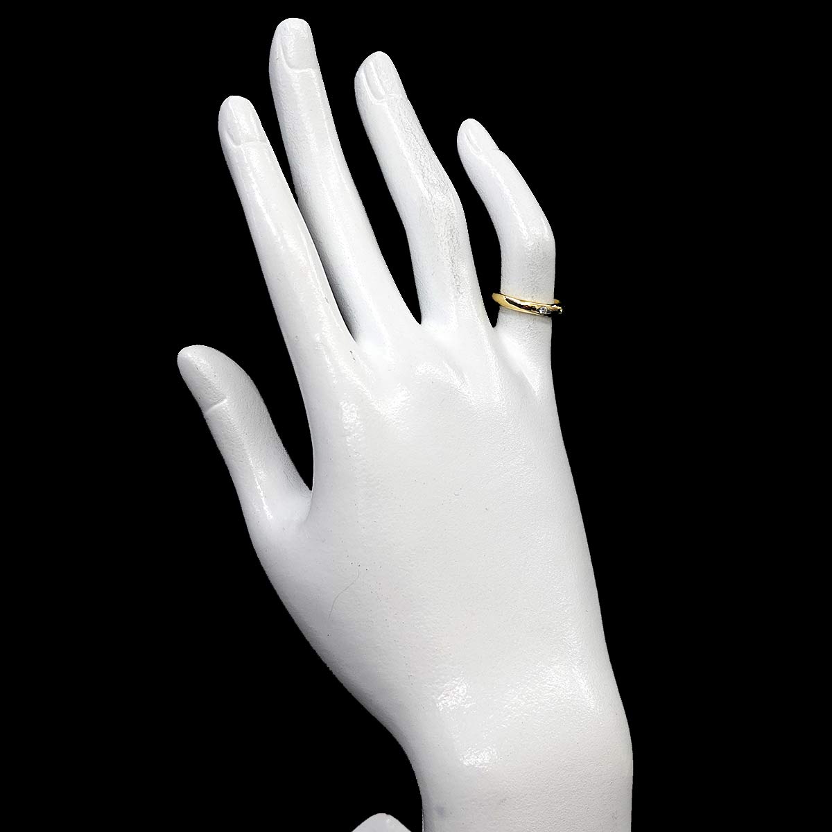 Stacking Diamond 1P Ring 18K Yellow Gold 750 Size4.5(US)