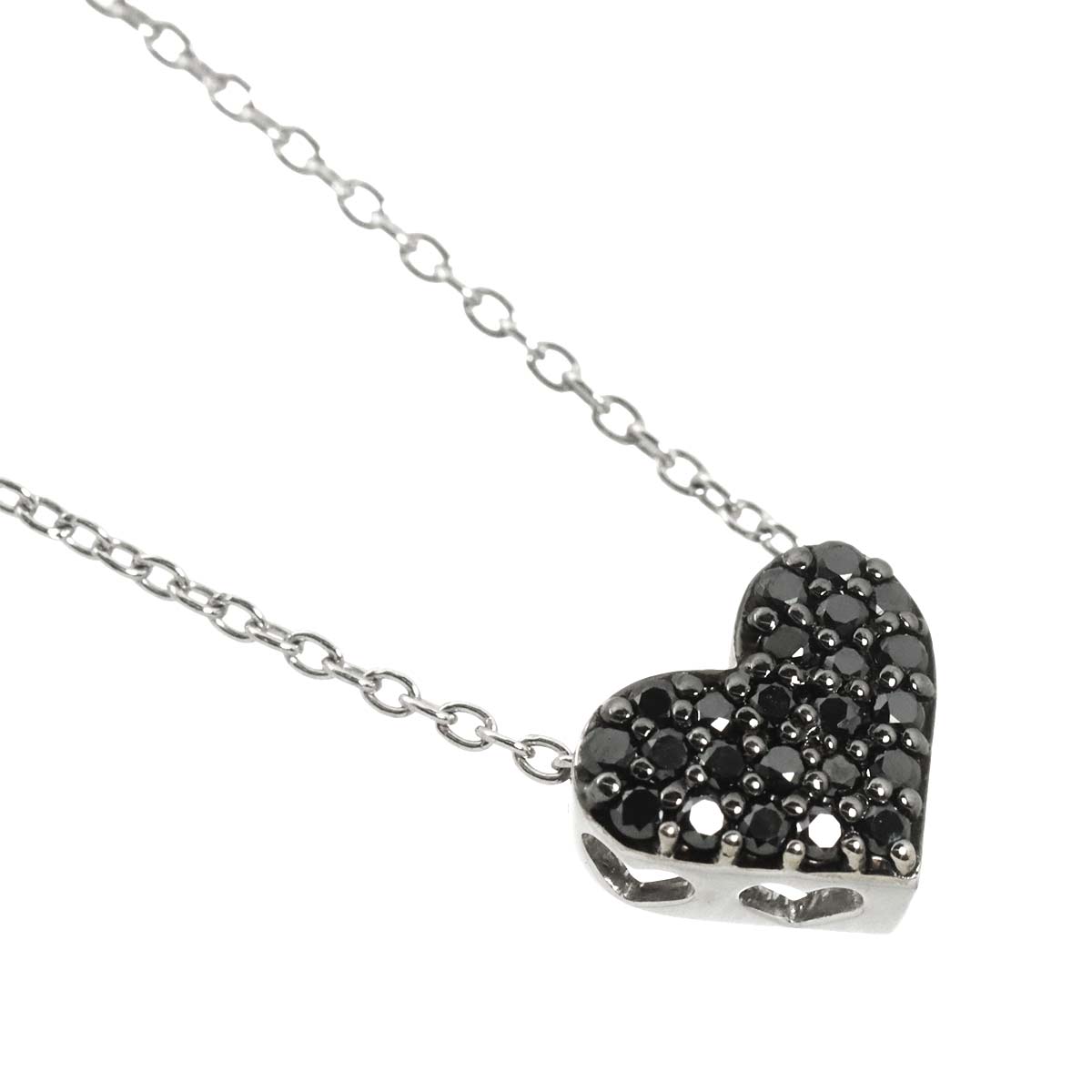 Diamond 0.14ct Heart Necklace 18K White Gold 750