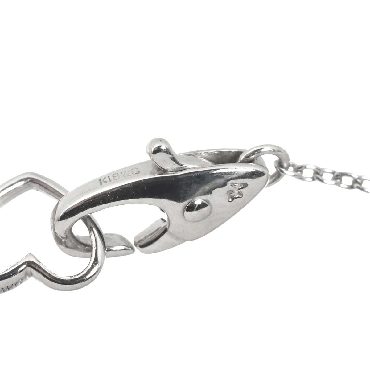 Diamond 0.14ct Heart Necklace 18K White Gold 750