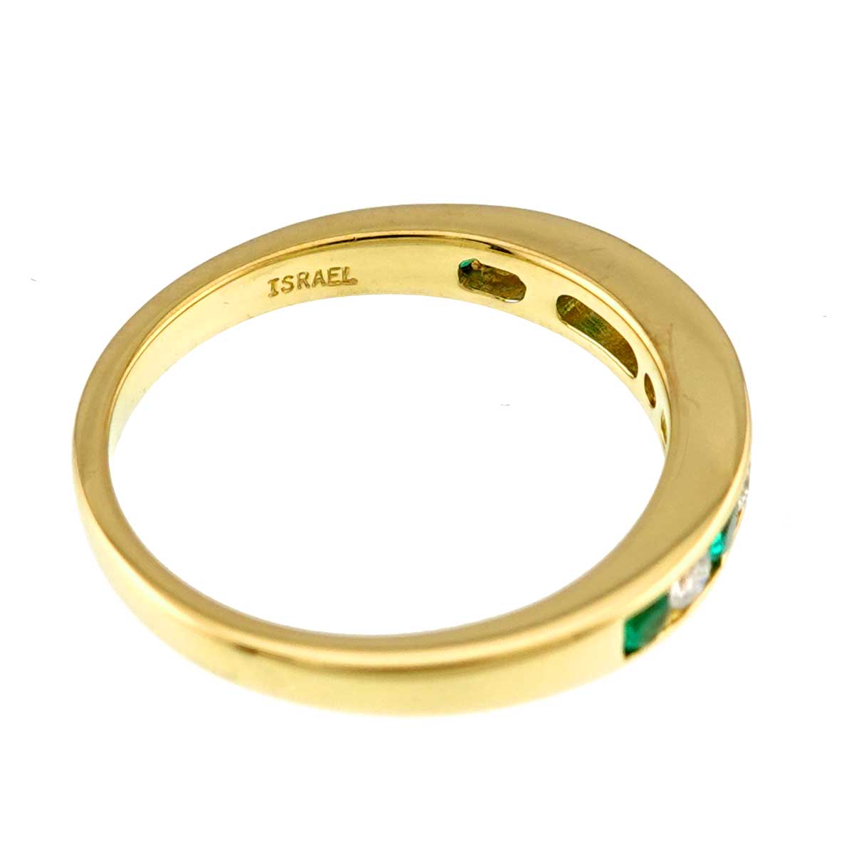 Half Emerald Ring 18K YG 750 size4.75-5(US)