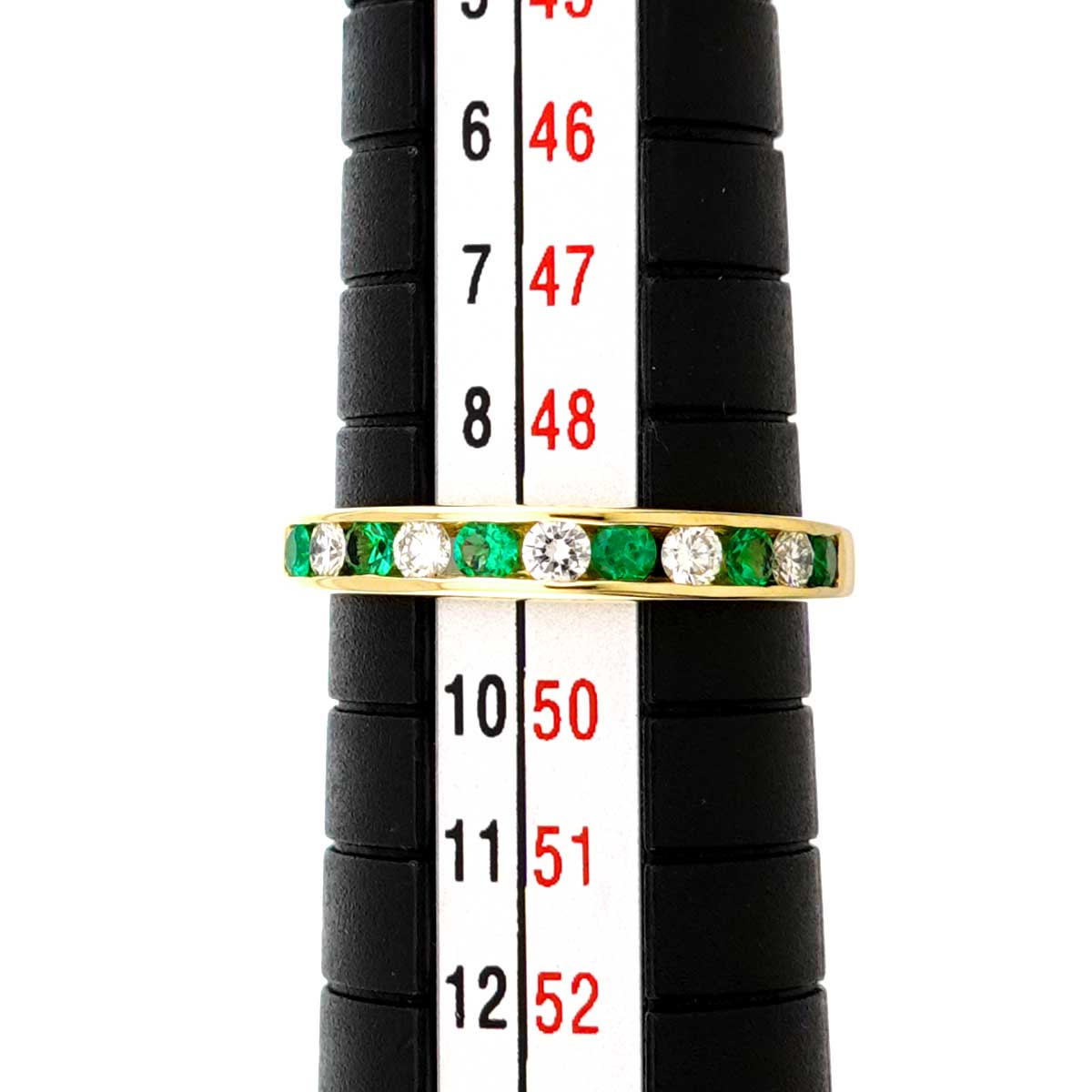 Half Emerald Ring 18K YG 750 size4.75-5(US)