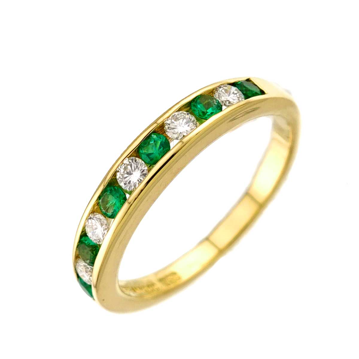 Half Emerald Ring 18K YG 750 size4.75-5(US)