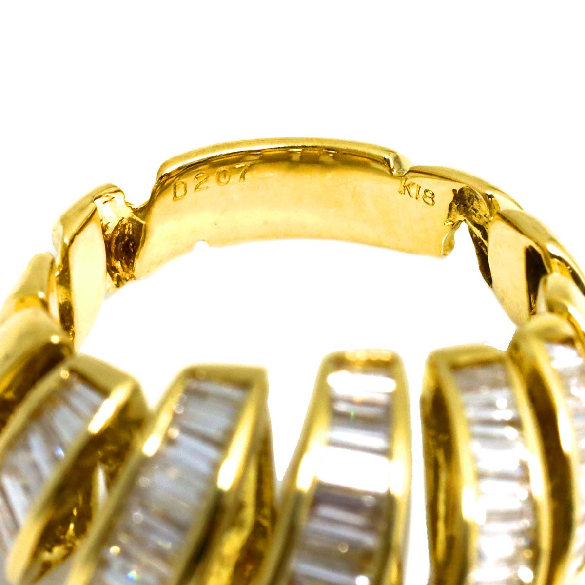 Diamond 2.07ct Ring 18K YG Yellow Gold 750 Size4.75-5(US)