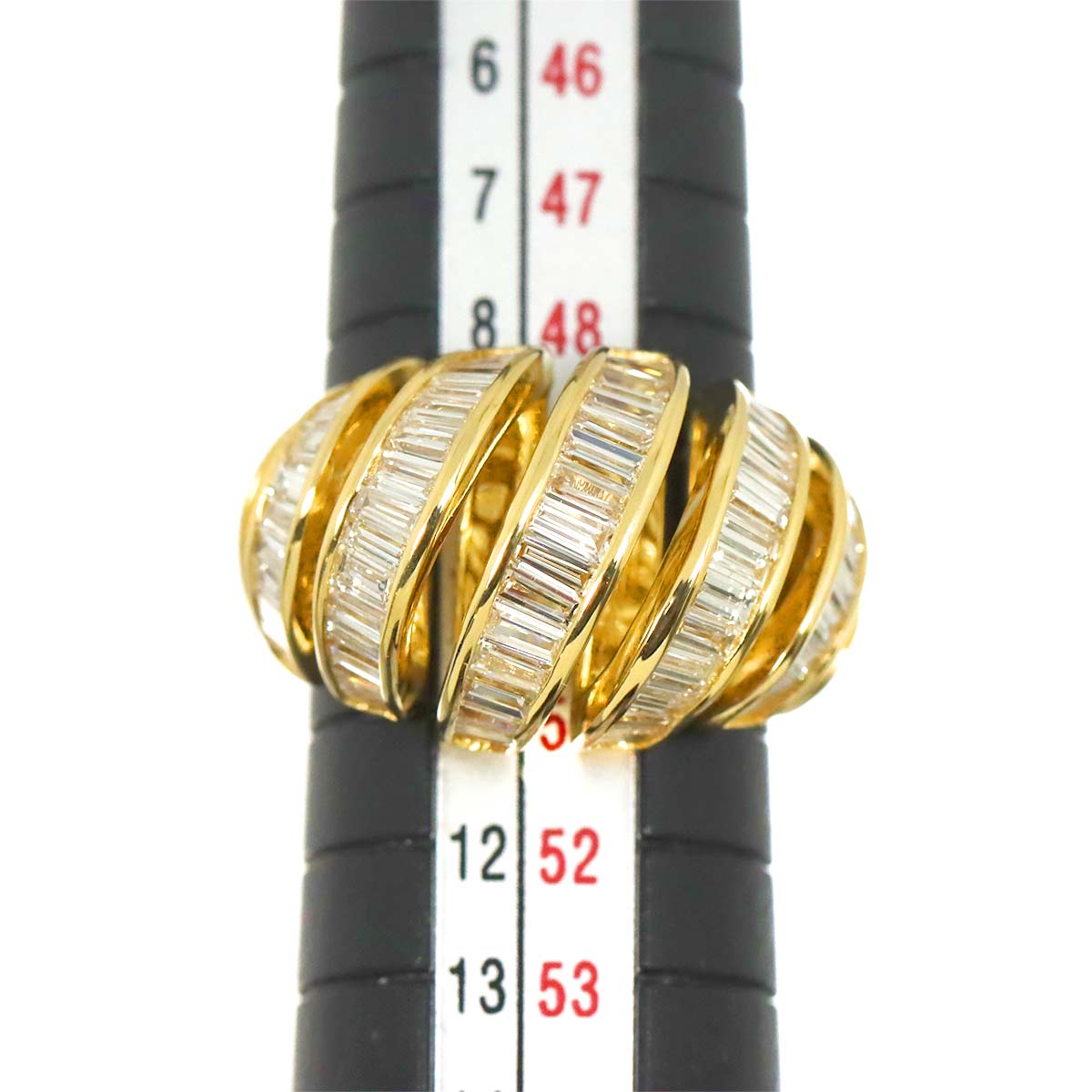 Diamond 2.07ct Ring 18K YG Yellow Gold 750 Size4.75-5(US)