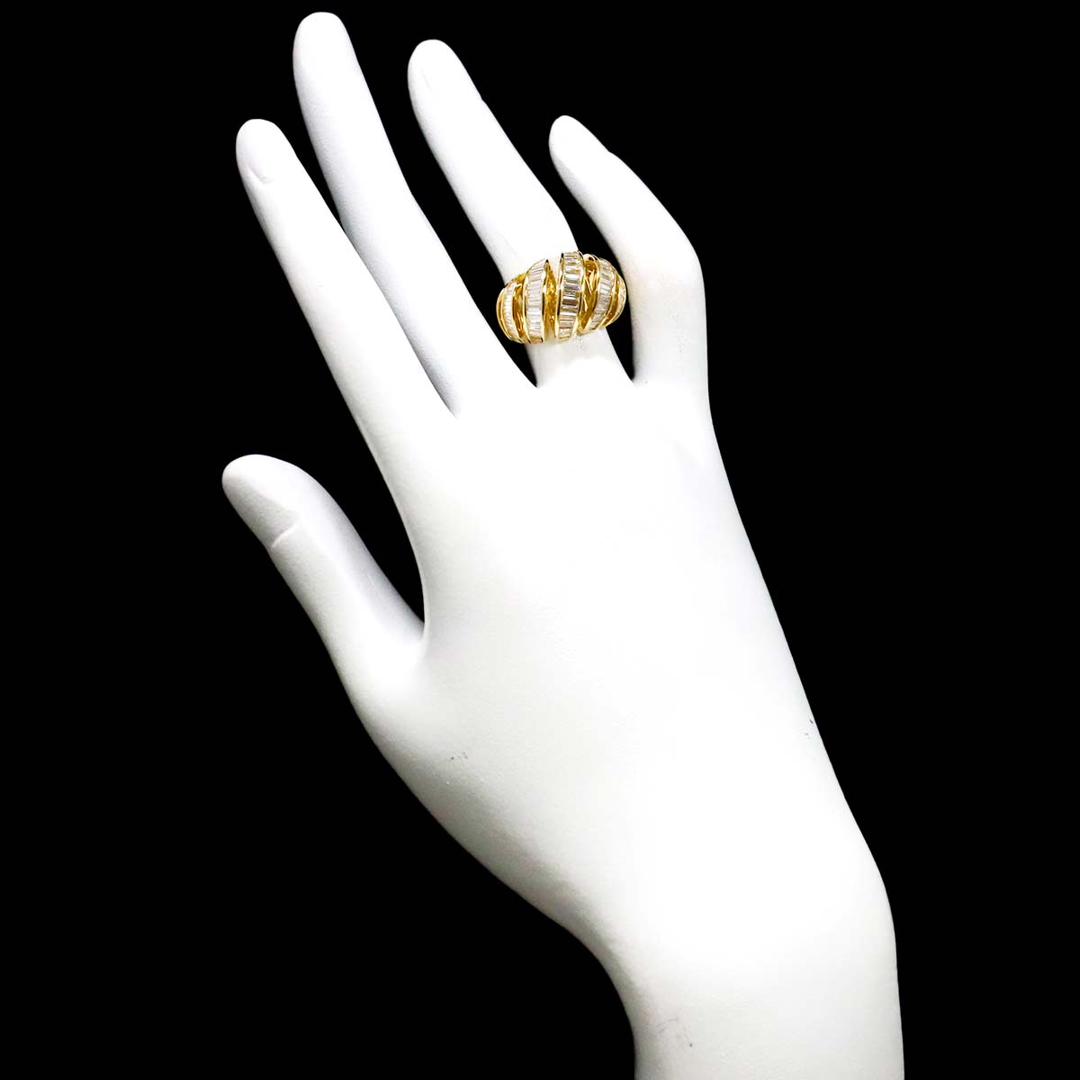 Diamond 2.07ct Ring 18K YG Yellow Gold 750 Size4.75-5(US)