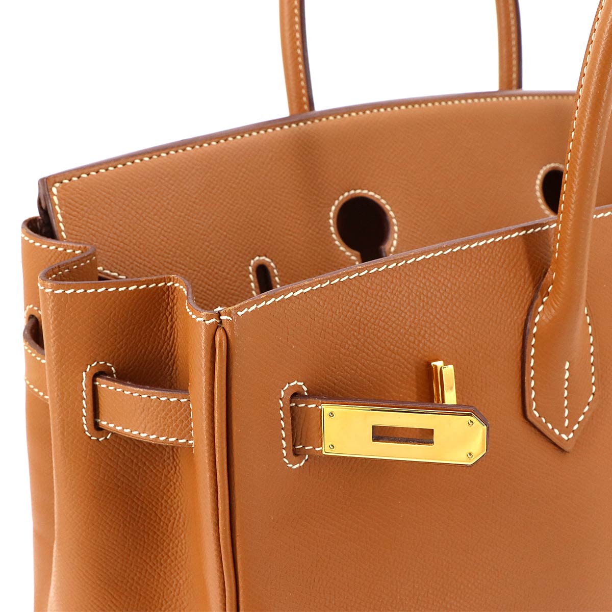 Birkin 35 Veau Epsom Gold Hand Bag Purse Brown