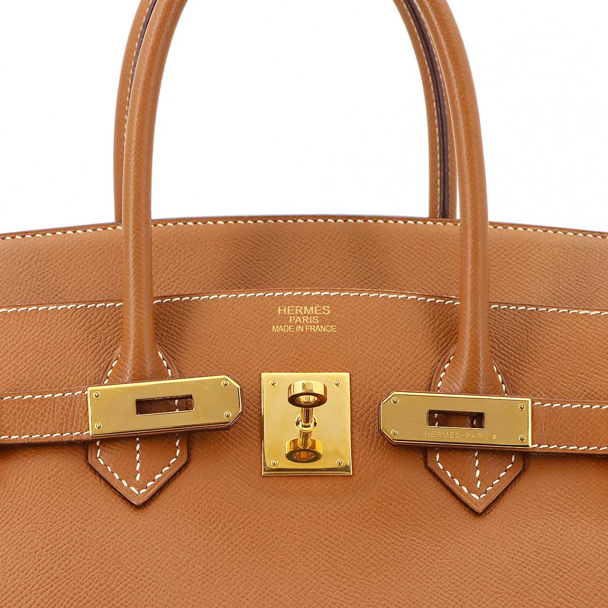 Birkin 35 Veau Epsom Gold Hand Bag Purse Brown