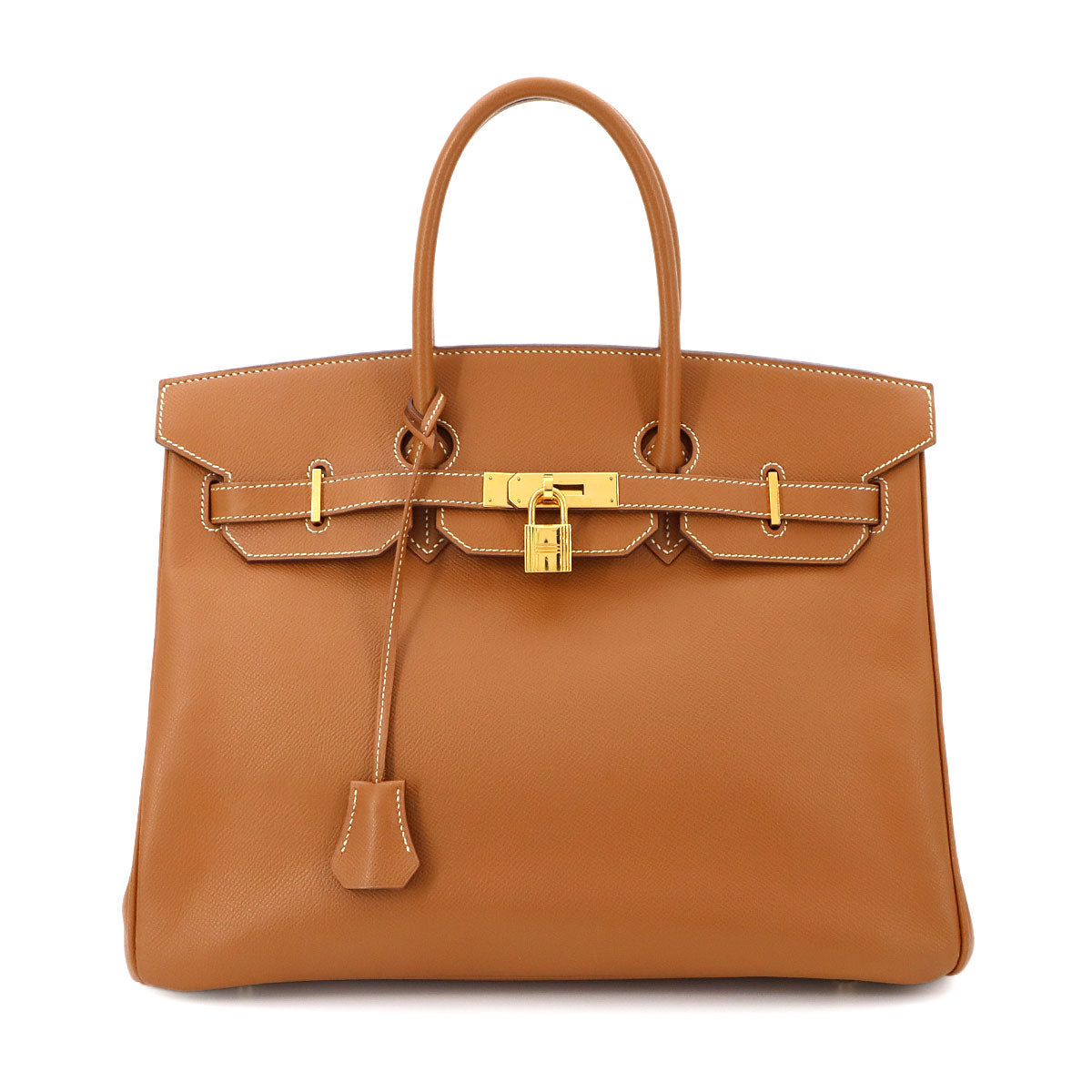 Birkin 35 Veau Epsom Gold Hand Bag Purse Brown