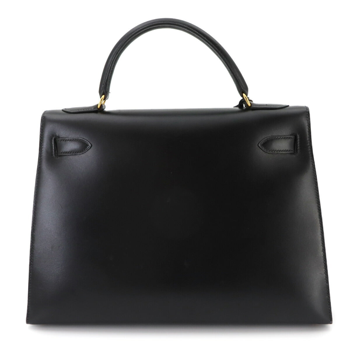 Kelly 32 Box calf Black Hand Bag Vintage Purse