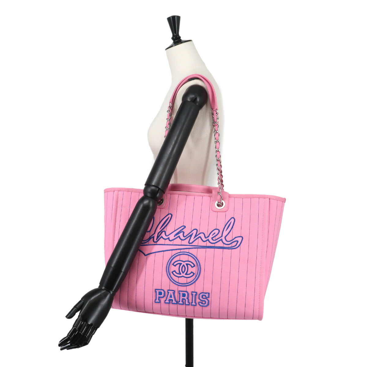 Deauville GM Tote Chain Shoulder Bag Pink Blue A93786
