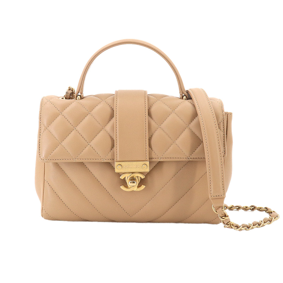 Golden Class CC Matelasse Chevron Hand Chain Shoulder Bag