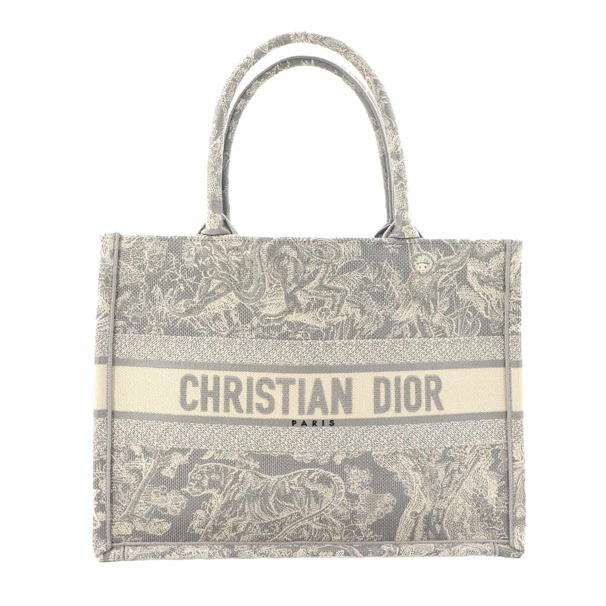 Toile De Jouy Book Tote Medium Bag Canvas Gray M1296ZRGO