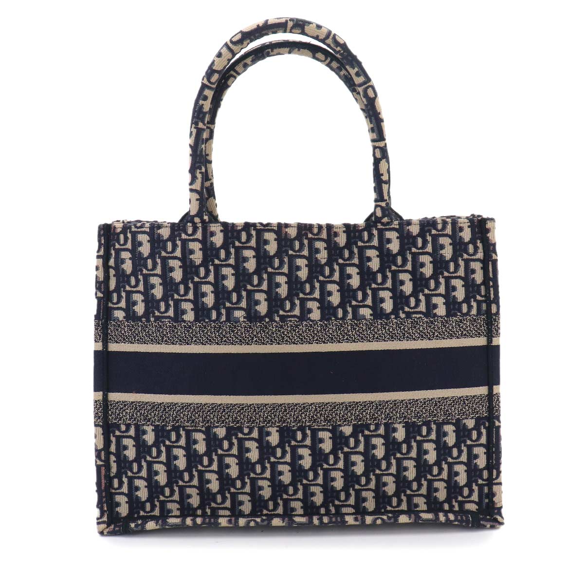 Oblique Book Tote Medium Bag Canvas Navy M1296ZRIW