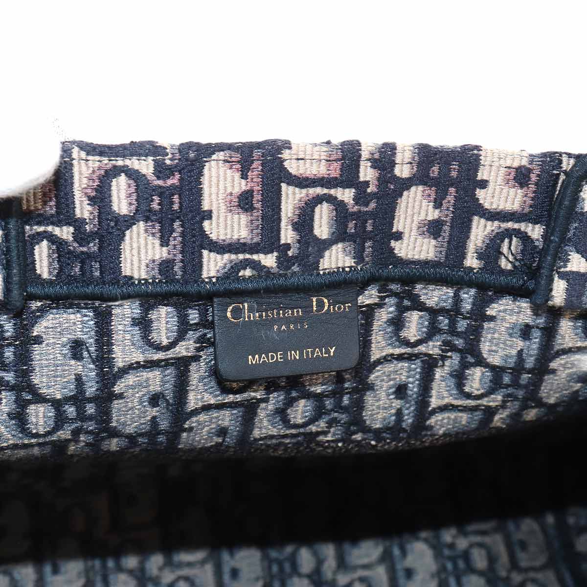 Oblique Book Tote Medium Bag Canvas Navy M1296ZRIW