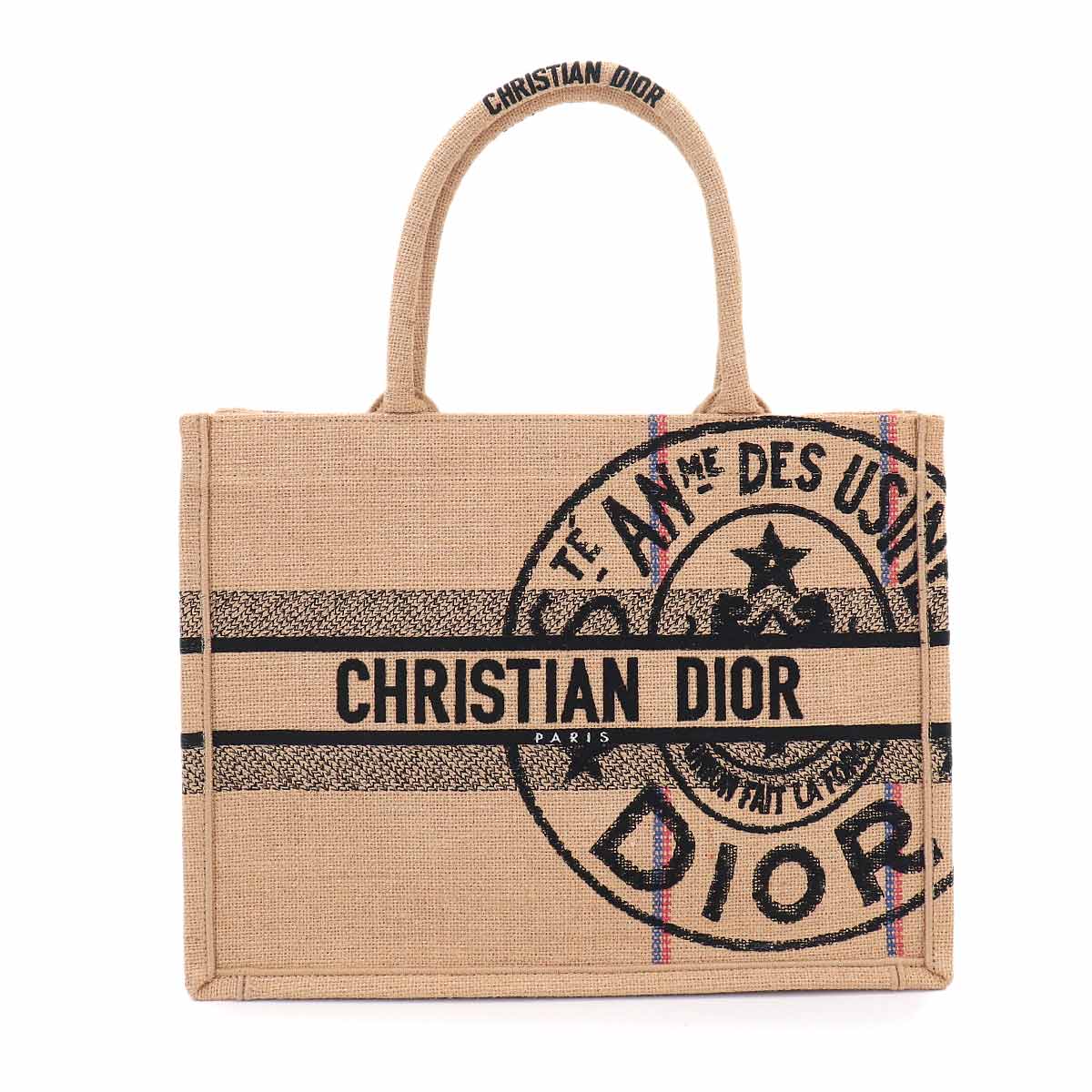 Union Book Tote Medium Bag Jute Canvas Beige M1296ZRUW