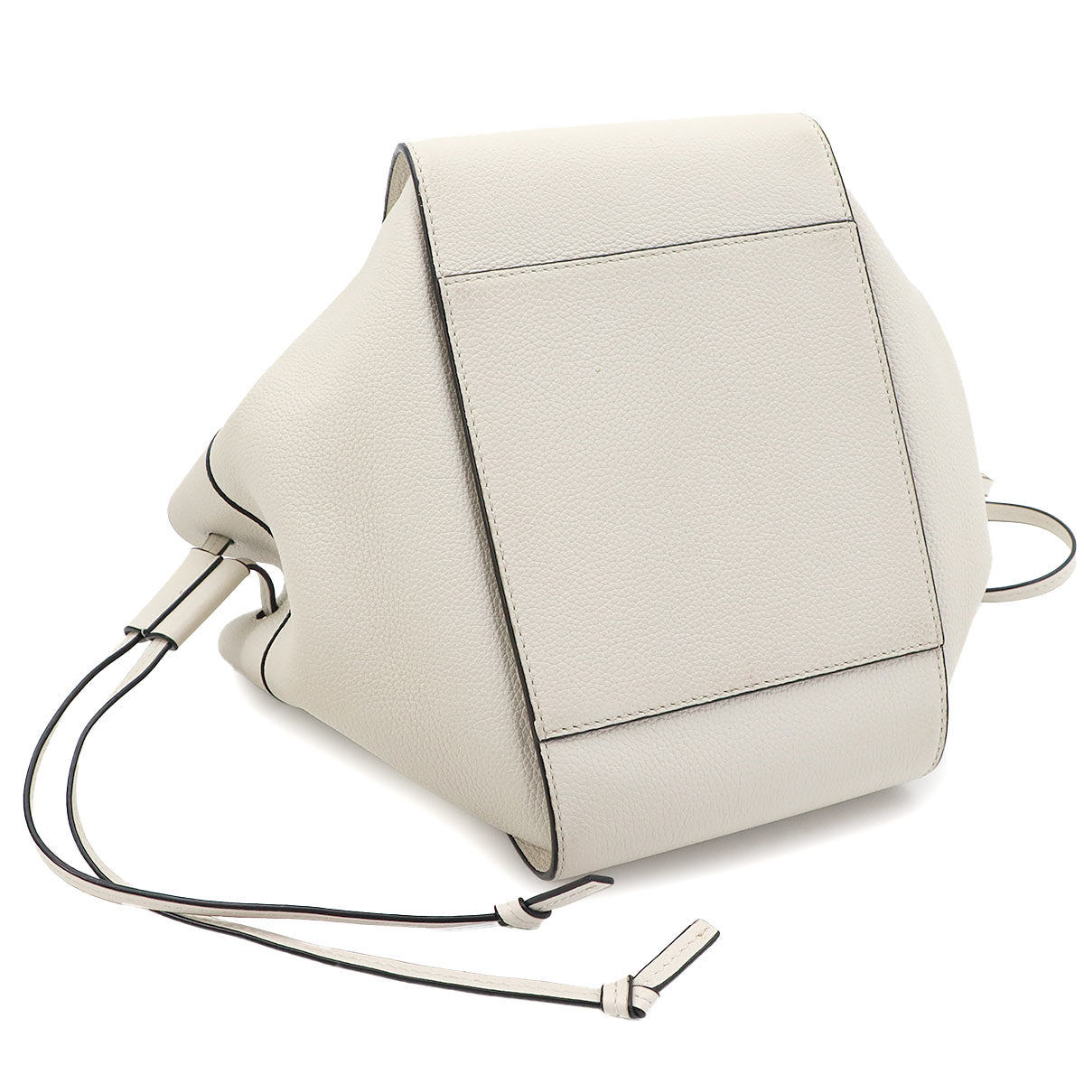 Hammock Drawstring Small Hand Shoulder Bag Leather White